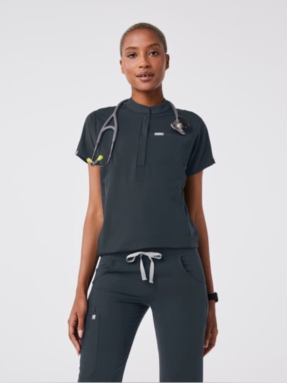 FIGS Montex Relaxed Scrub Top in Dark Harbor.